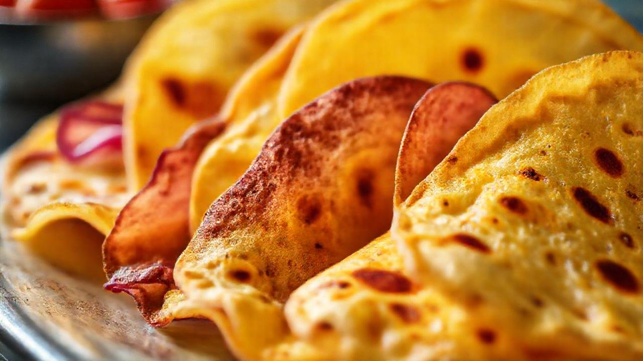 Tortillas vibrantes, apetitosas y elegantemente dispuestas