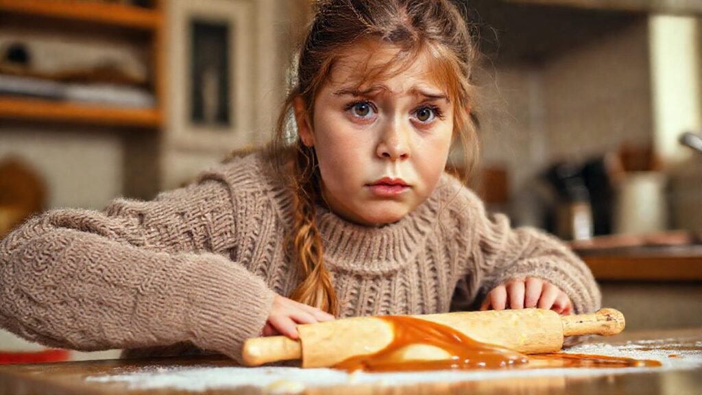 Una chica de jersey enseña a cocinar