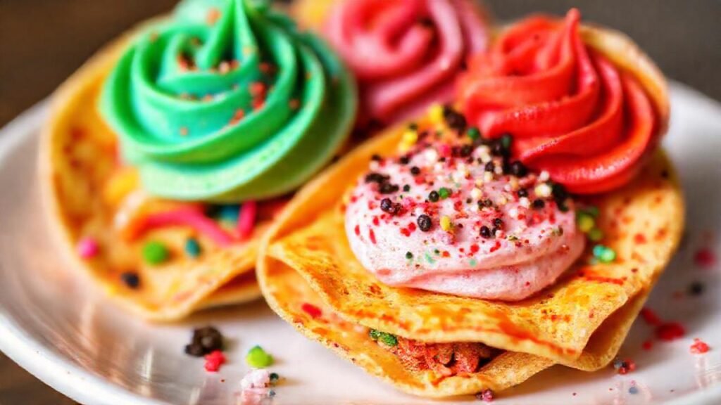 Tortilla de postre vibrante y deliciosa