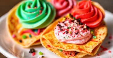 Tortilla de postre vibrante y deliciosa