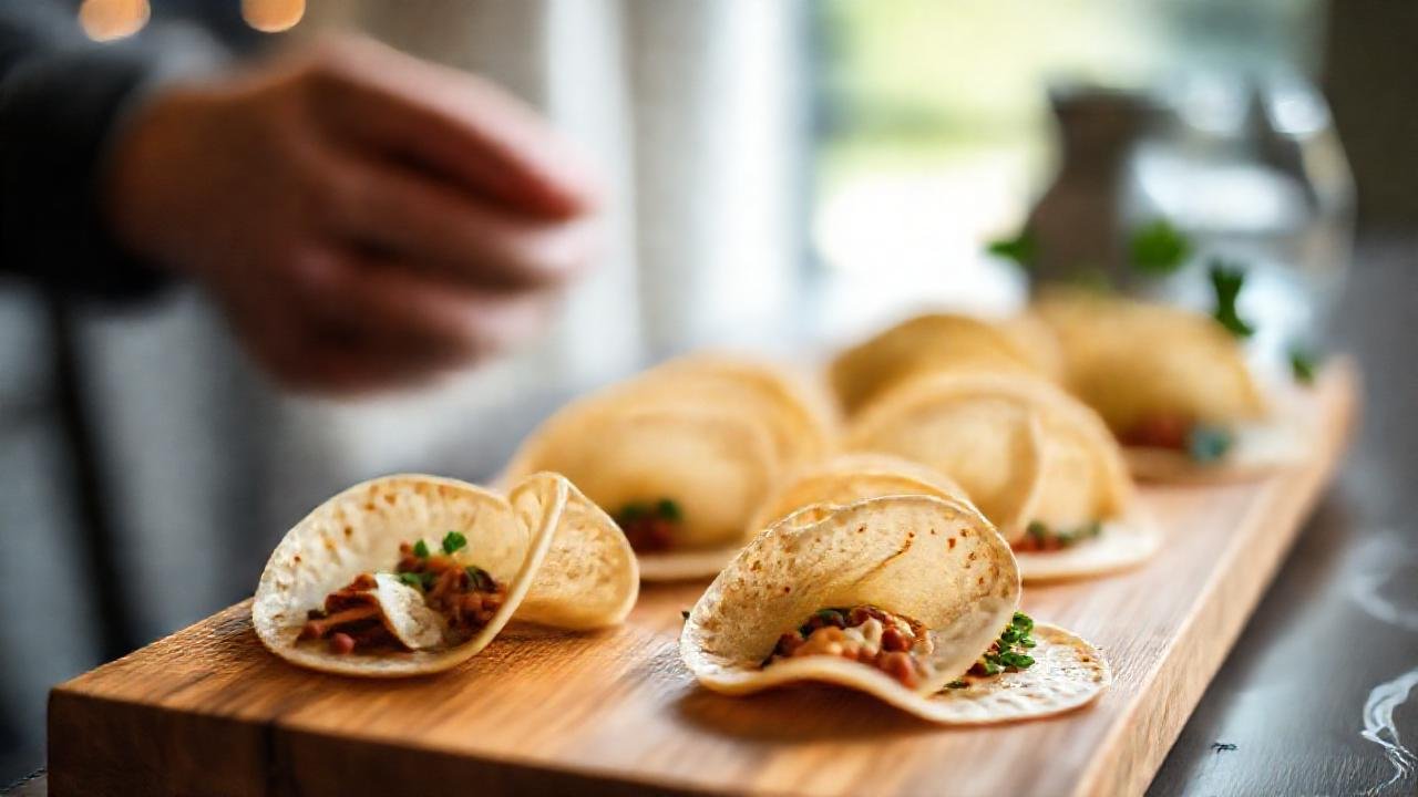 Tortillas elegantes, veganas, y apetitosas fotográficas