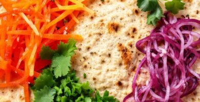 Tortilla vegana vibrante y saludable