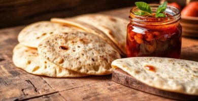 Una mesa rústica ofrece tortillas apetitosas