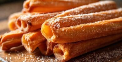 Churros veganos dorados