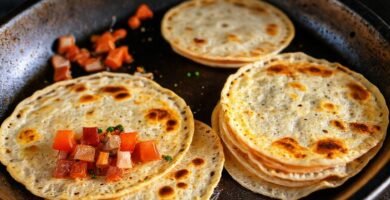 Fotos apetitosas de tortillas cocinándose
