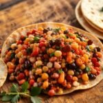 Una mesa rústica con comida fresca