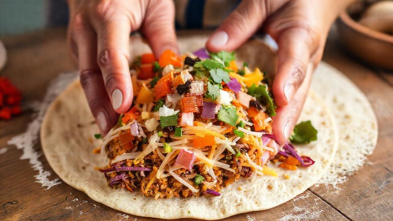 Una tortilla artesanal apetitosa y colorida