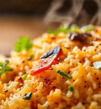 Arroz vegano vibrante y apetitoso