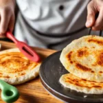 Un chef feliz prepara panqueques japoneses coloridos