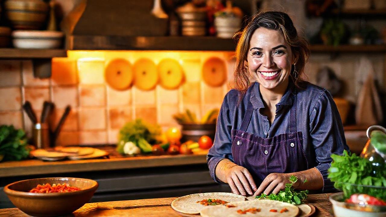 Una cocina cálida muestra tortillas apetitosas