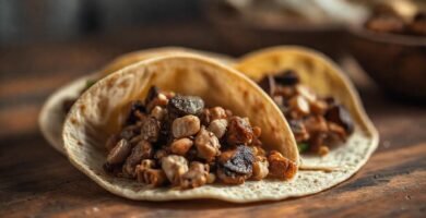 Tortillas rellenas lucen apetitosas y cálidas