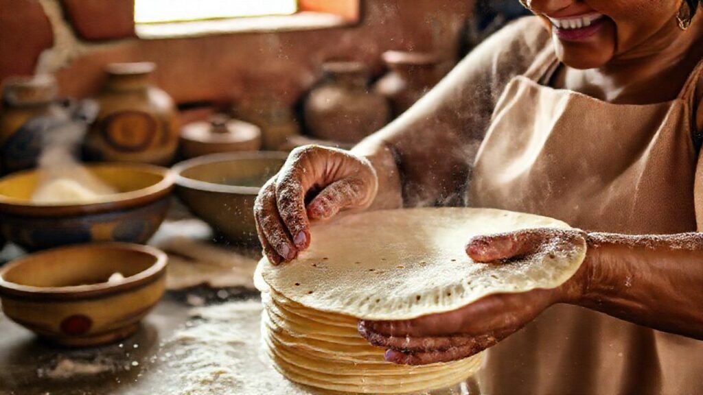 Mujeres preparan tortillas en México