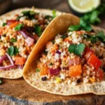 Quinoa vegan vibrante y apetitoso