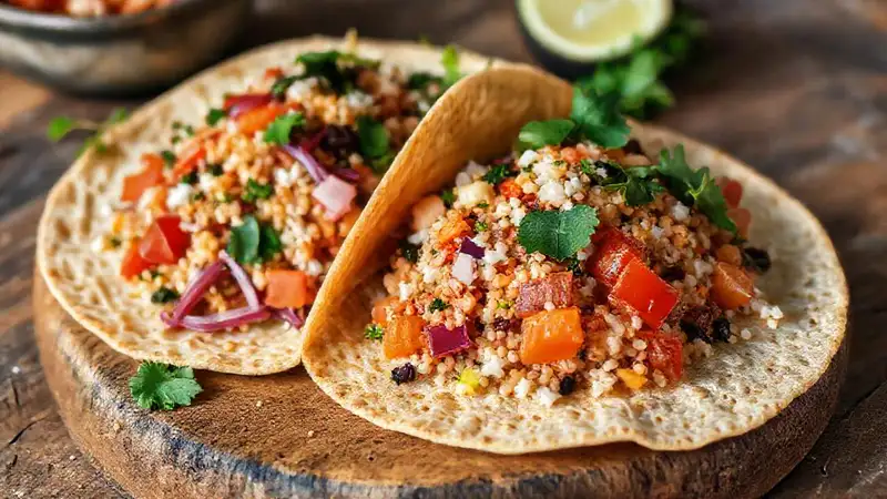 Quinoa vegan vibrante y apetitoso