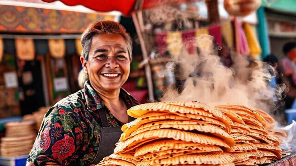 Un vendedor mexicano ofrece tortillas apetitosas