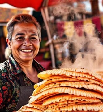 Un vendedor mexicano ofrece tortillas apetitosas