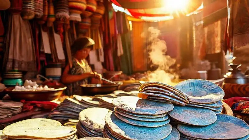 Tortillas azules evocan México cálido y rico