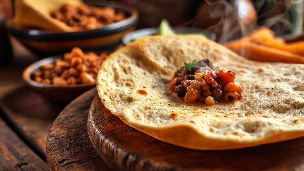 Tortilla chilena caliente, rica y tradicional