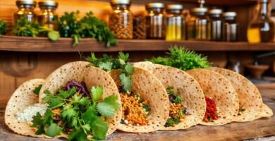 Tortillas veganas y aromas frescos