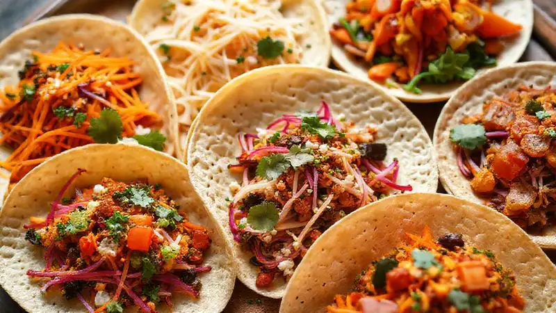 Una cocina vegana vibrante y colorida