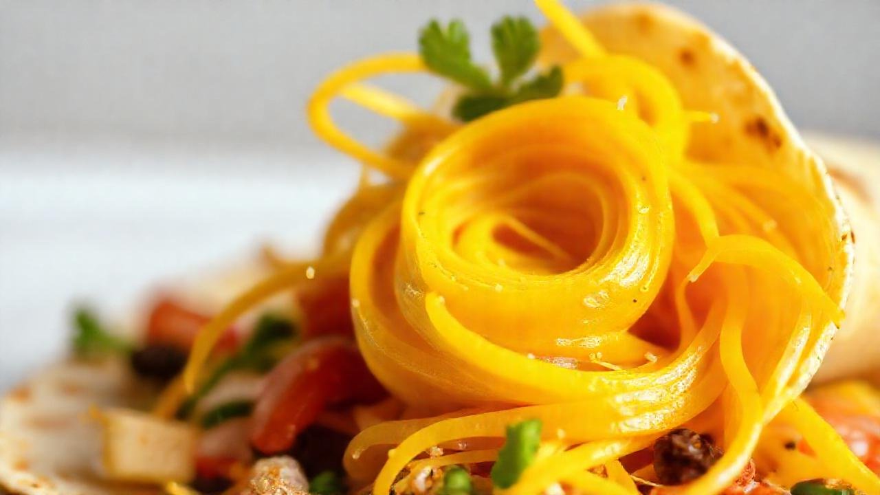 Queso vegano amarillo se presenta apetitosamente