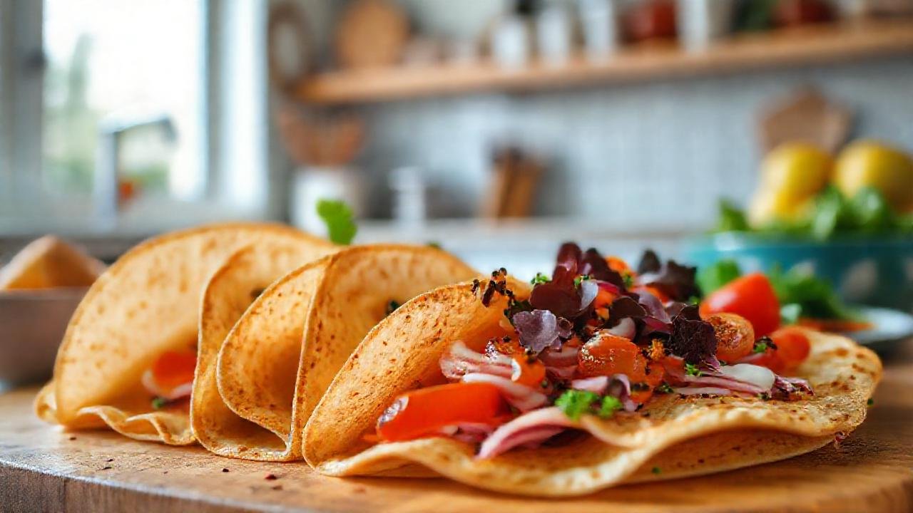 Tortillas veganas, textura apetitosa y colorida