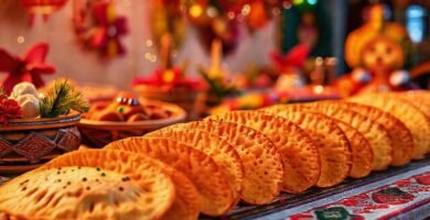 Una mesa festiva mexicana vibrante y alegre