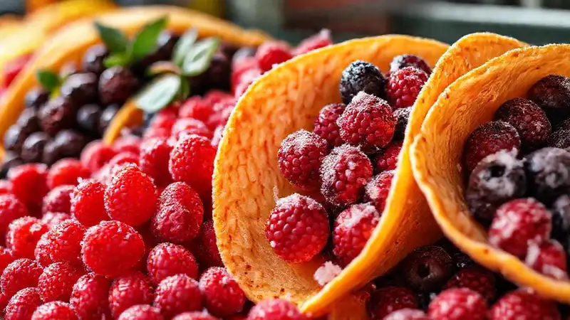 Frutas y tortillas vibrantes