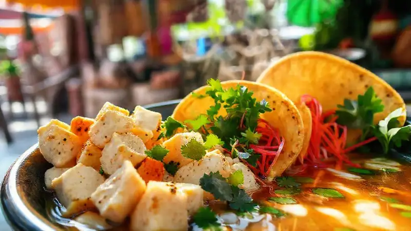 Tofu y tempeh brillan en el sol