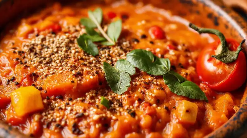 Menemen vegano, vibrante y apetitoso