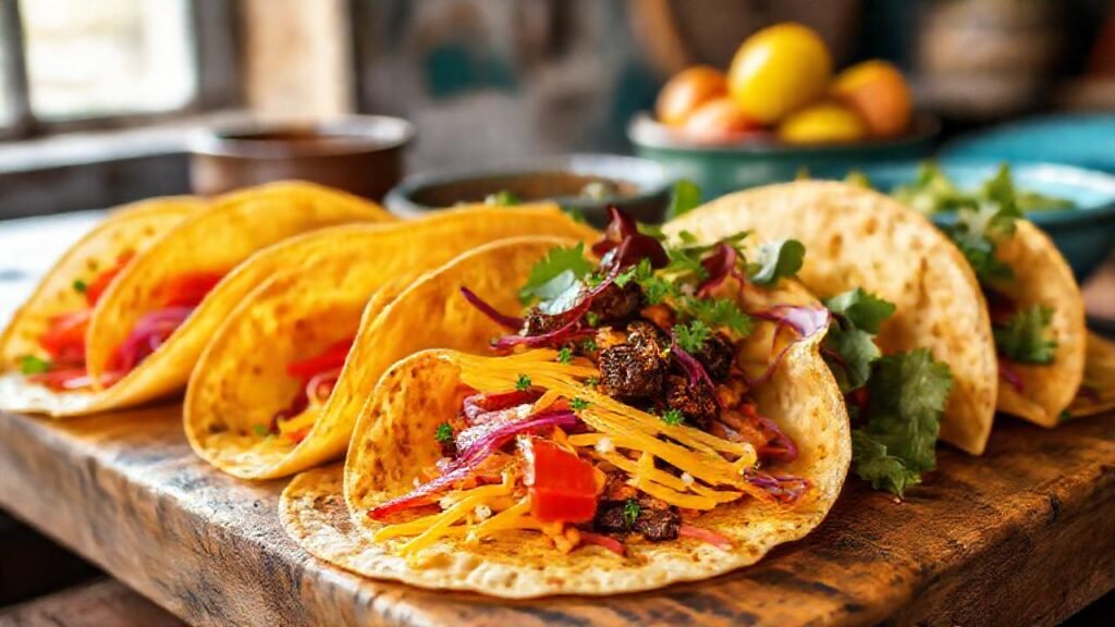 Tortillas veganas apetitosas en luz natural