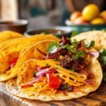 Tortillas veganas apetitosas en luz natural