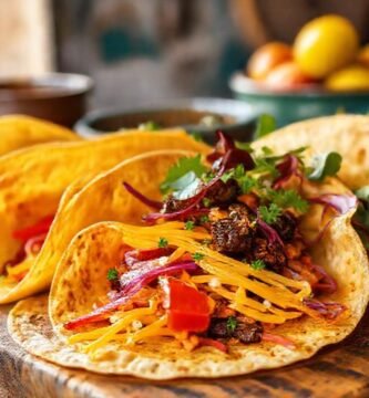 Tortillas veganas apetitosas en luz natural