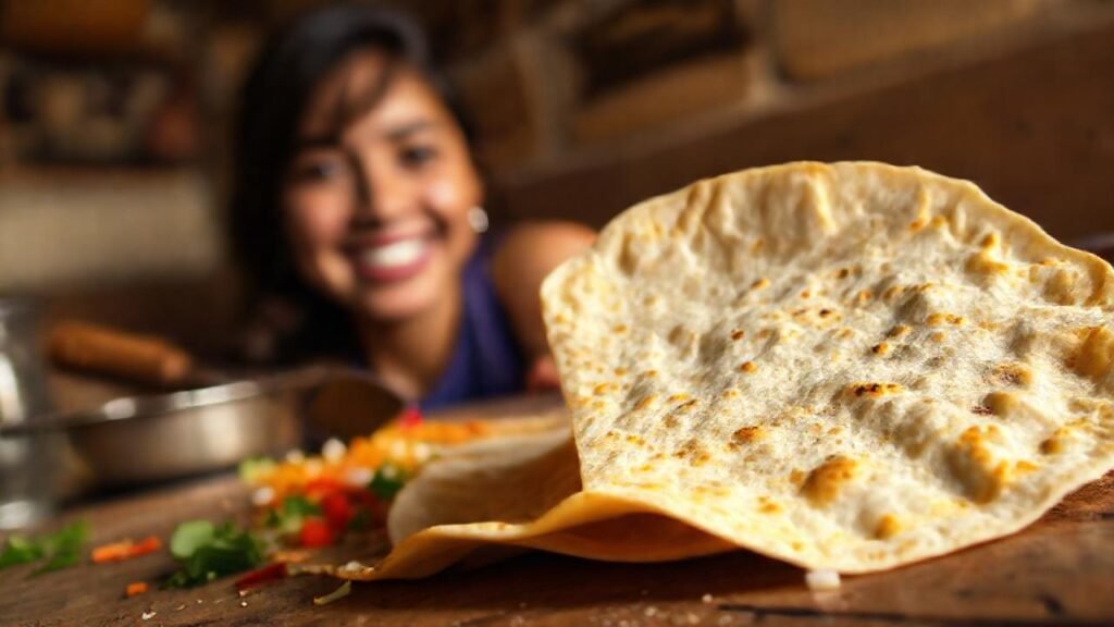 Tortilla dorada y feliz