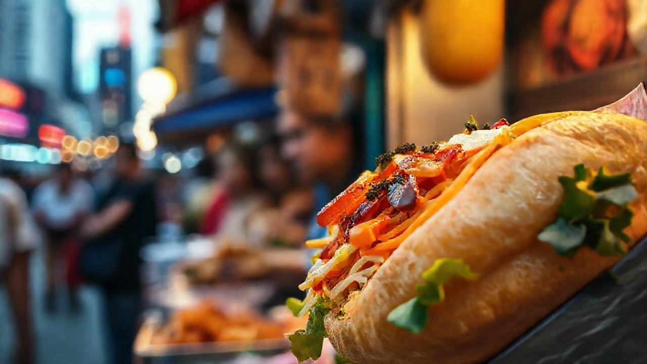 Banh mi apetitoso en la calle