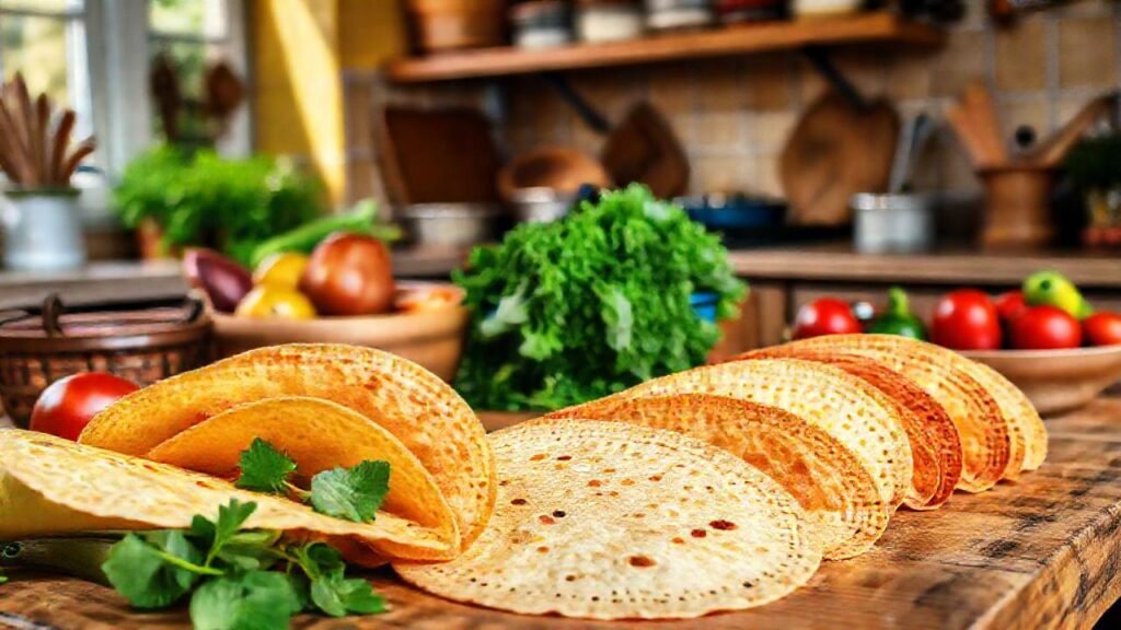 Una cocina soleada ofrece tortillas coloridas