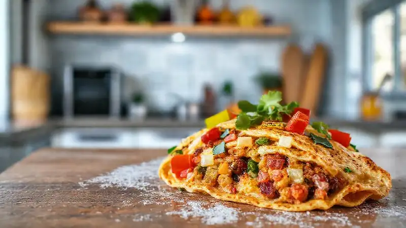 Tortilla francesa colorida, vibrante y moderna