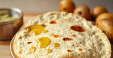Tortilla apetitosa en familia y luz cálida