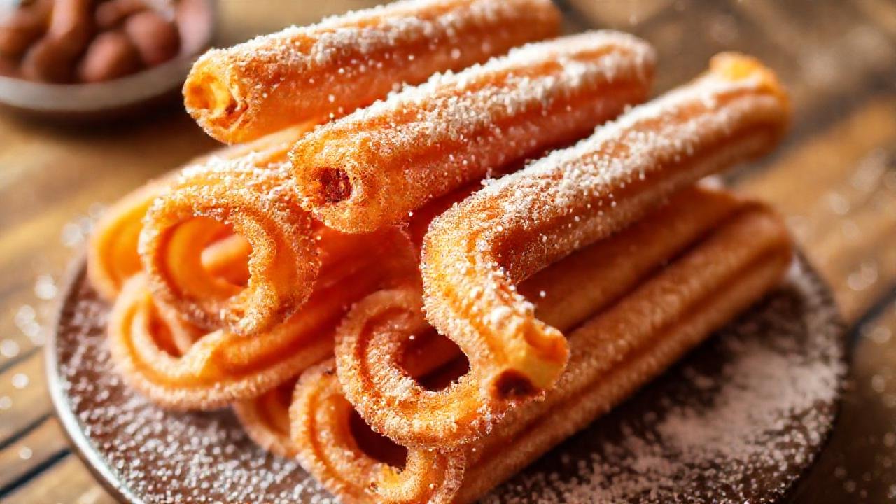 Churros dorados y deliciosos, irresistiblemente tentadores