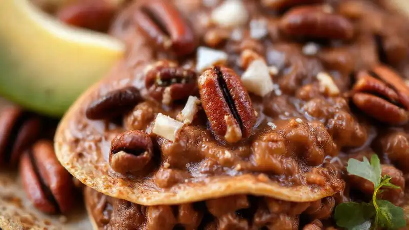 Una tortilla con chocolate y nueces es deliciosa