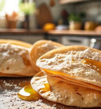 Tortillas doradas y apetitosas en luz cálida