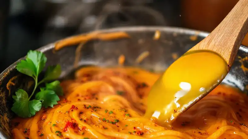 Menemen vibrante captura luz en cocina