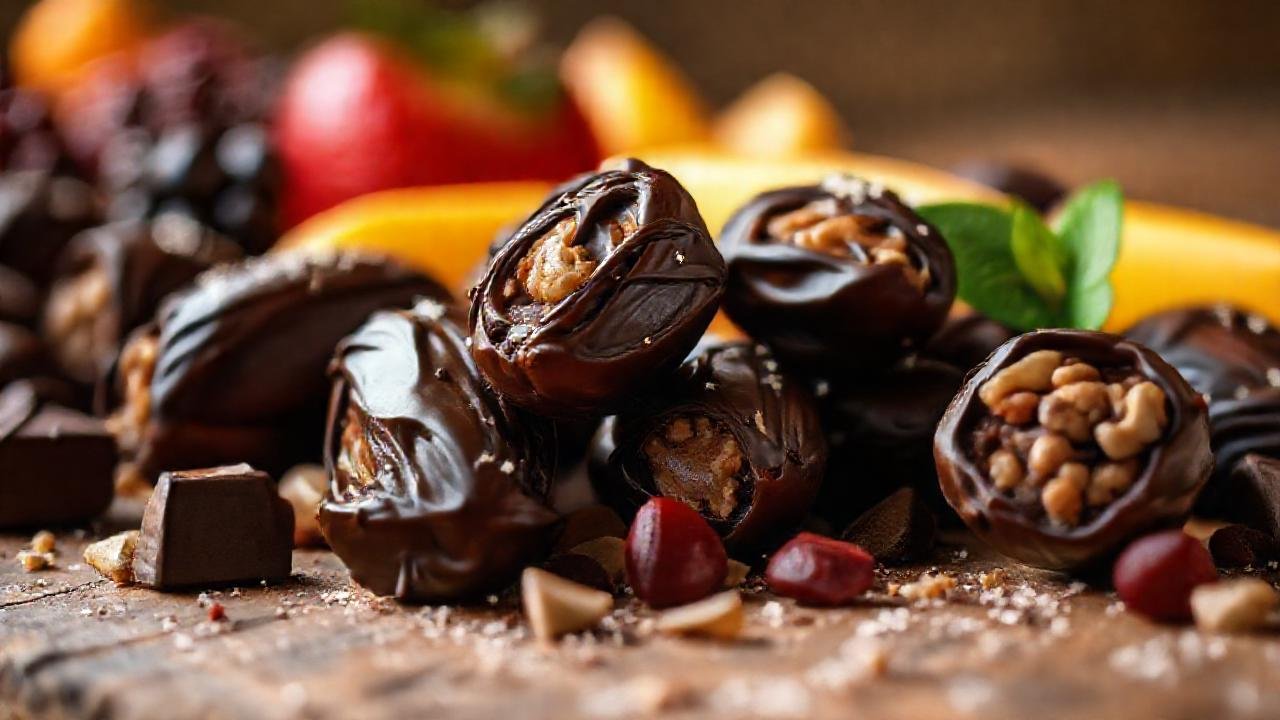 Un delicioso postre con chocolate y nueces