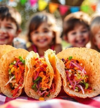 Tortillas alegres dan alegría en picnic