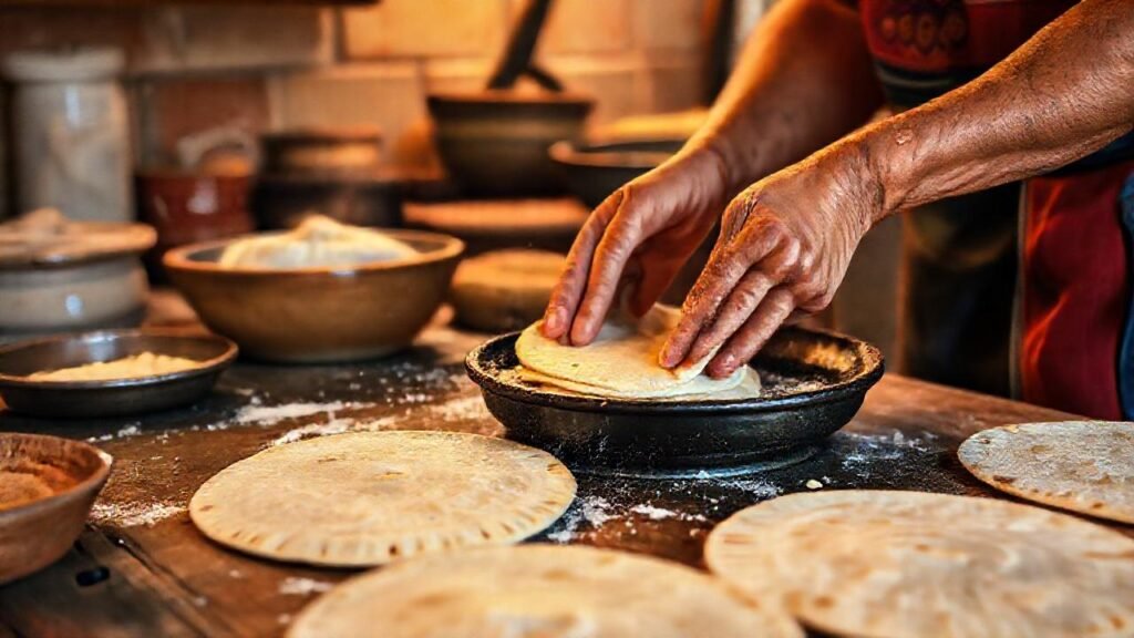 Tortillas tradicionales se cocinan con sabor