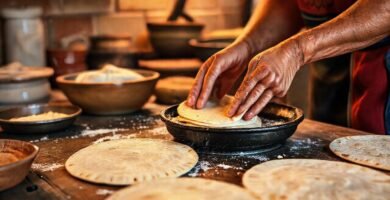 Tortillas tradicionales se cocinan con sabor
