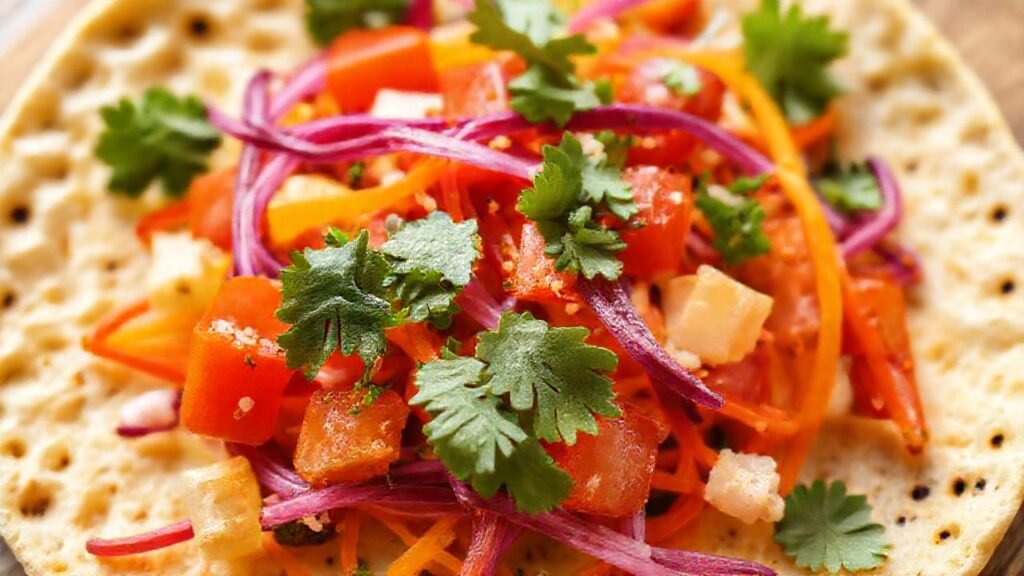 Tortilla vegana colorida y saludable
