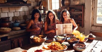 Una cocina cálida celebra la comida alegre