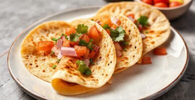 Tortillas presentadas artísticamente en blog