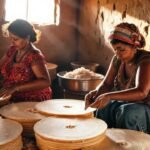 Mujeres preparan tortillas con tradición